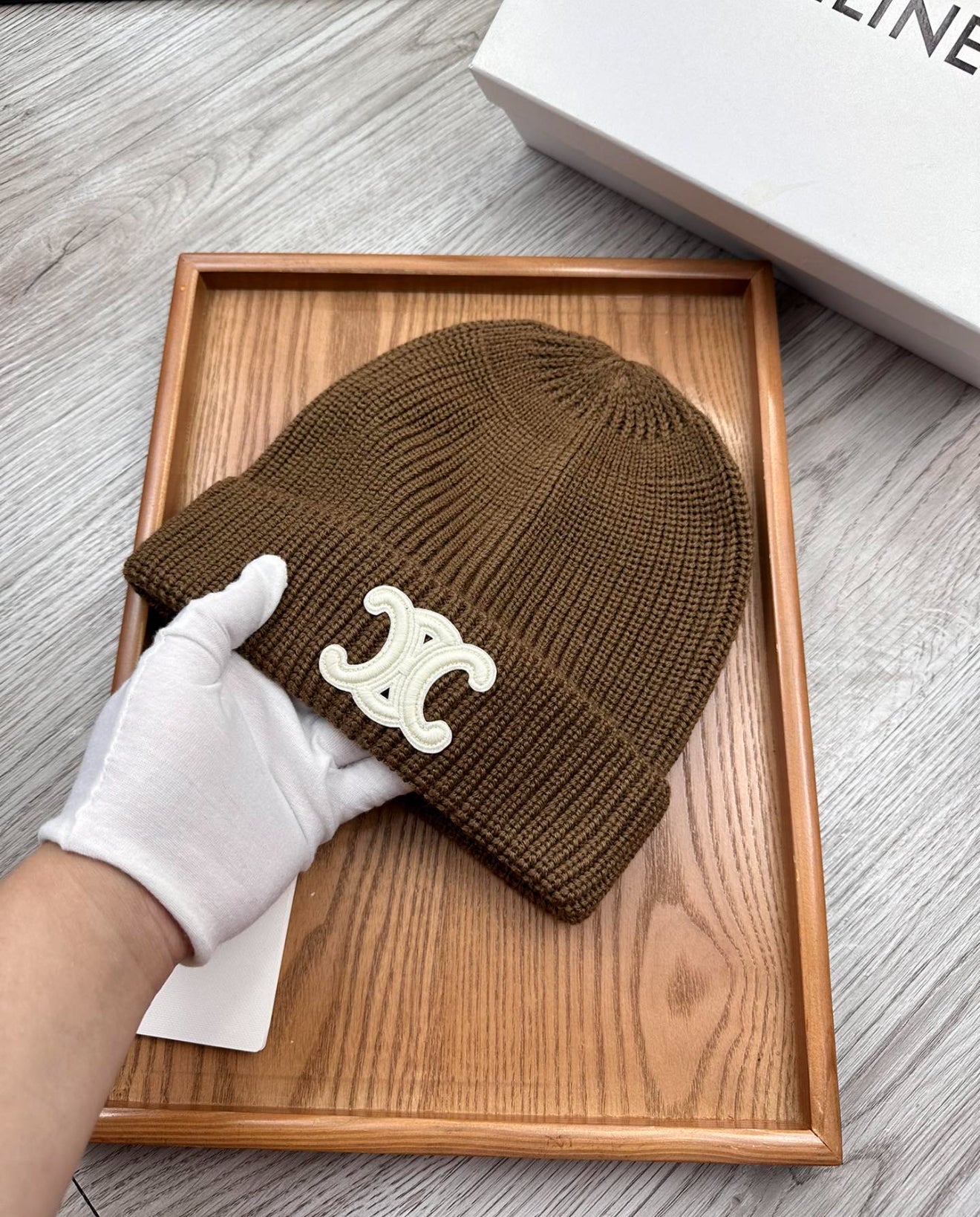 CELINE BEANIE HAT BROWN