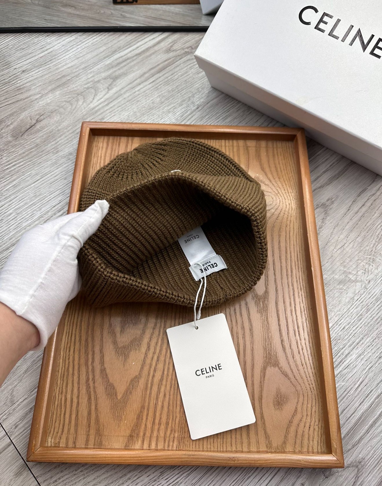 CELINE BEANIE HAT BROWN